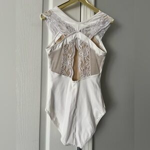 So Danca white Lace Back Dance Ballet Leotard 3P